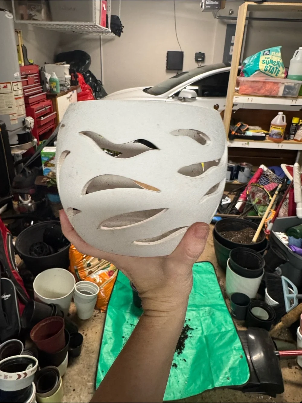 White Ceramic Orchid Pot with Air-Circulation Cutouts